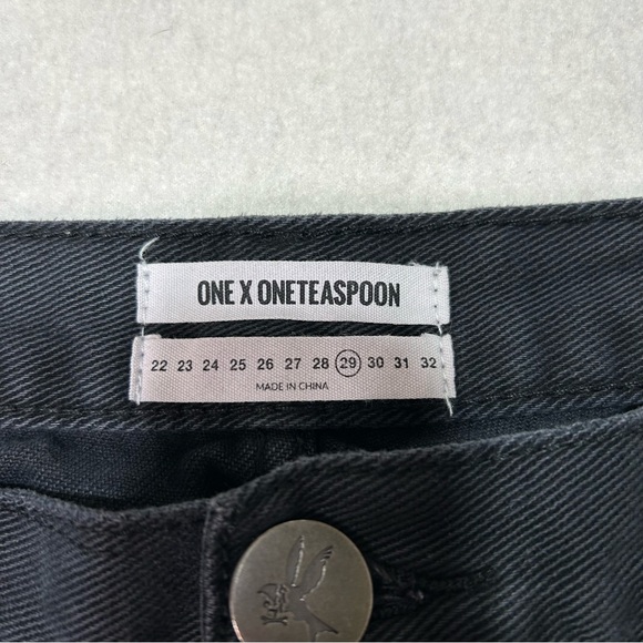 ONE BY ONE TEASPOON Womens Charger Denim Shorts Black Size 29 - Picture 5 of 11